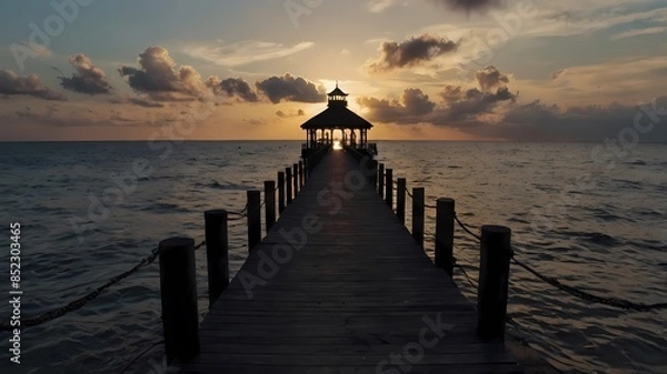 Fototapeta sunset on the beach