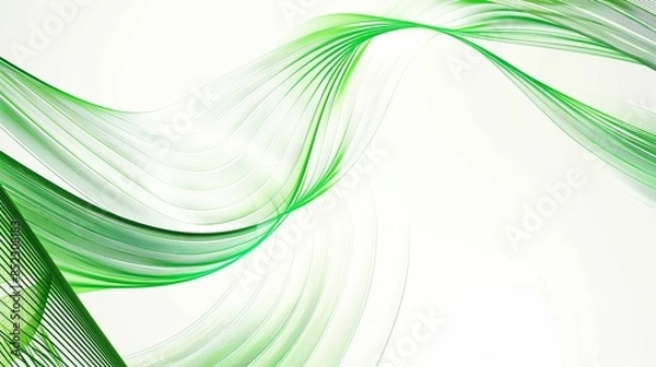 Obraz Green line wave abstract background