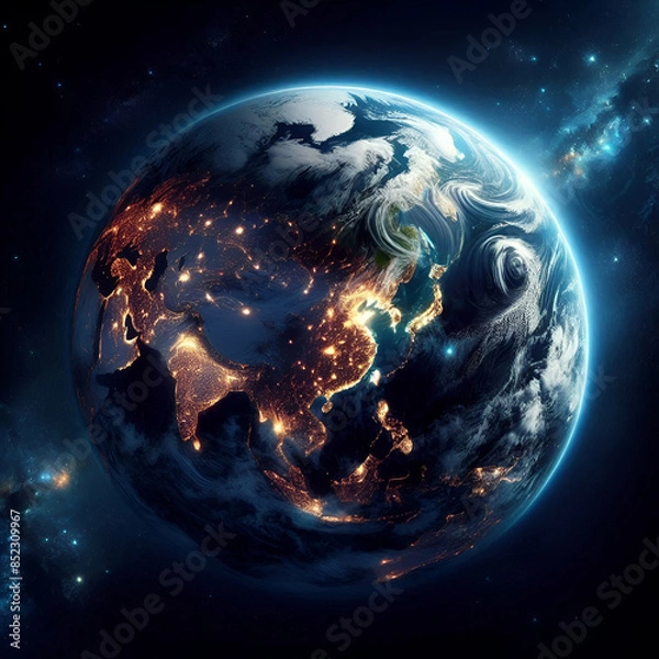 Fototapeta earth globe view from space	