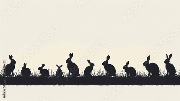 Obraz rabbit silhouettes