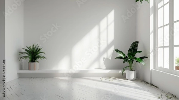 Fototapeta 3D White Interior Background hyper realistic 