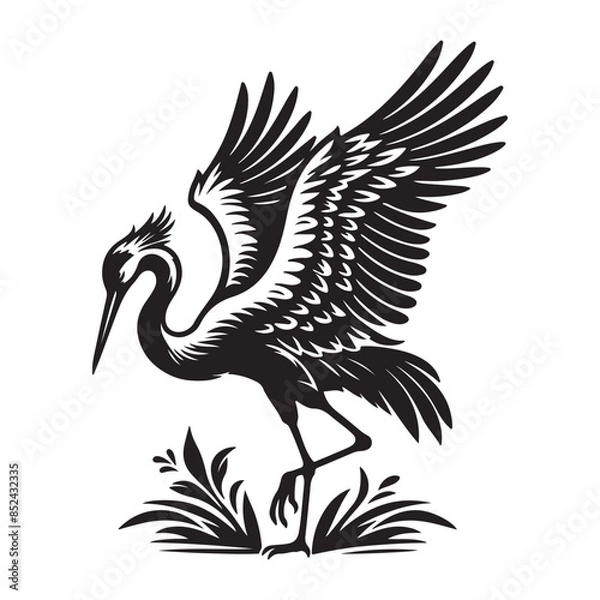 Obraz a cute vector silhouette illustration bird