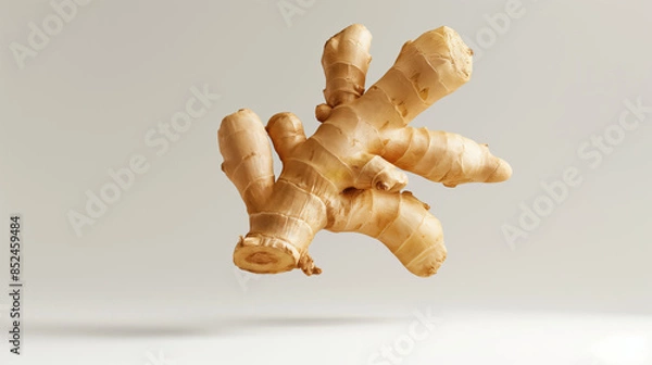 Obraz Levitation of Ginger Root Centered on White Background