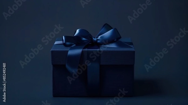 Fototapeta Open gift box on dark background, top view