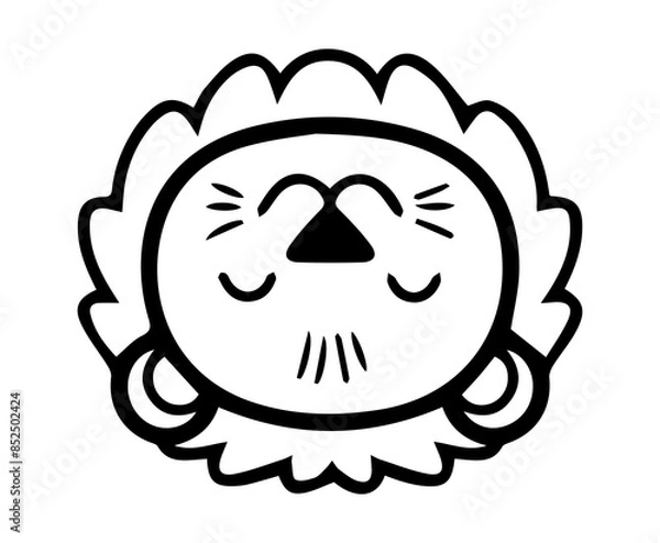 Obraz face of a person, face of a lion, head of a lion