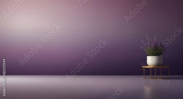 Fototapeta Beautiful gradient scene landscape with light purple, digital lavender color, horizontal wallpaper. Abstract studio room geometric