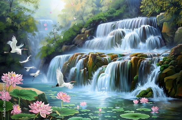 Fototapeta Cinematic Waterfall