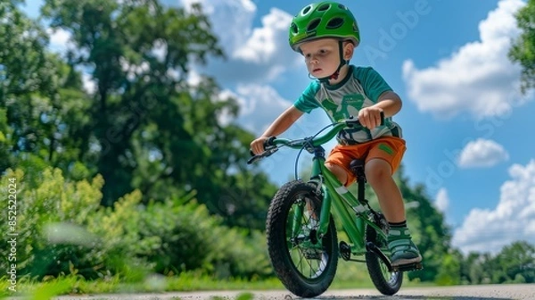 Obraz The boy riding bicycle