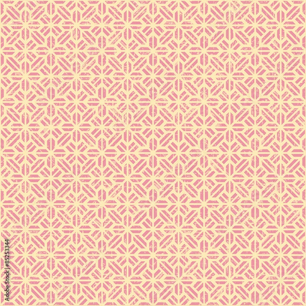 Fototapeta Seamless vintage pink geometry flower pattern background.