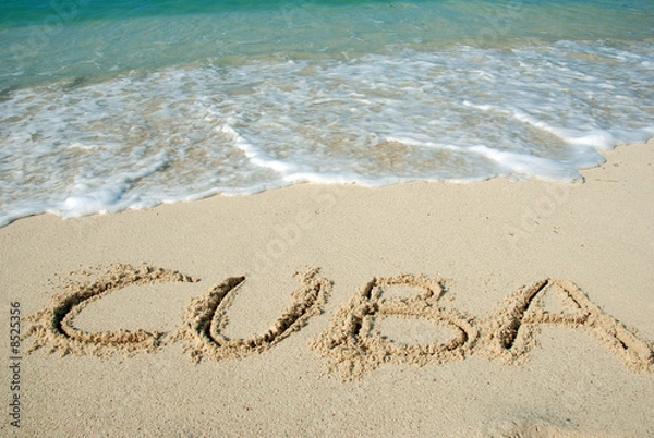 Fototapeta Kuba plaża, litery na piasku