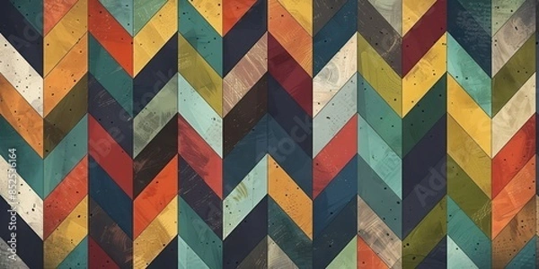 Fototapeta Retro pattern of geometric shapes. Colorful mosaic banner. Geometric hipster retro background with place for your text. Retro triangle background