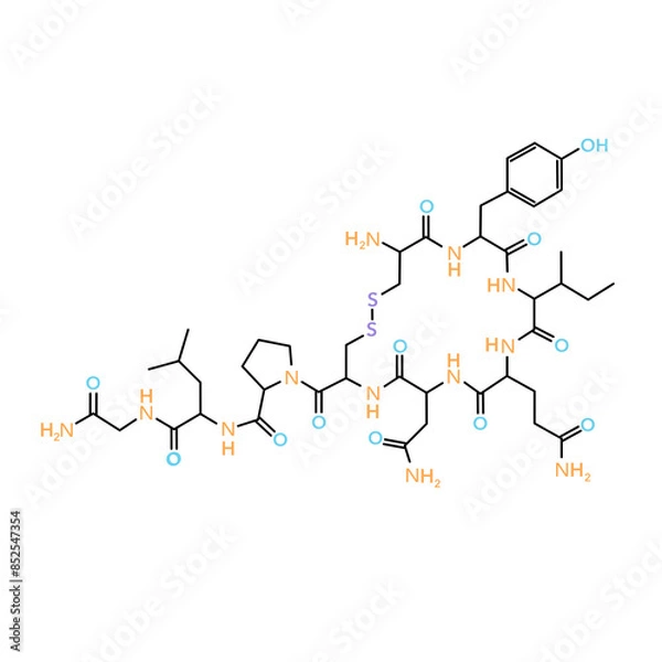 Fototapeta chemical structure of oxytocin