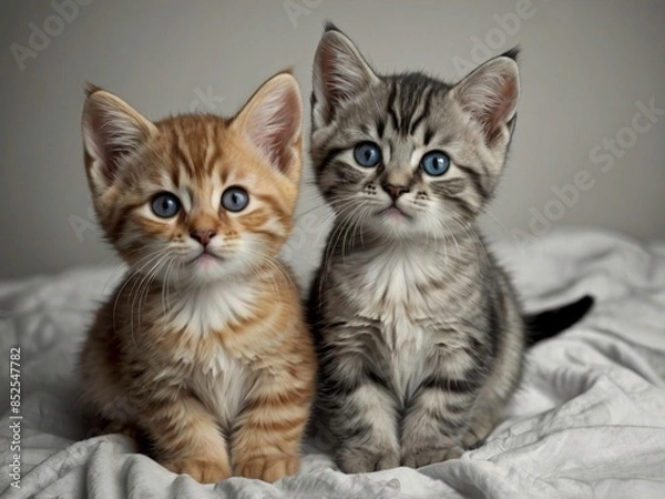 Fototapeta ia generated. cat and kitten