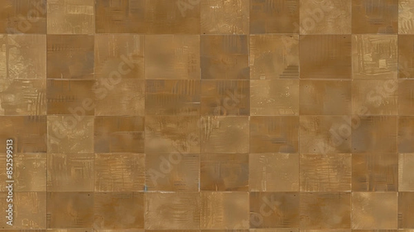 Fototapeta Geometric pattern featuring a grid of brown squares.