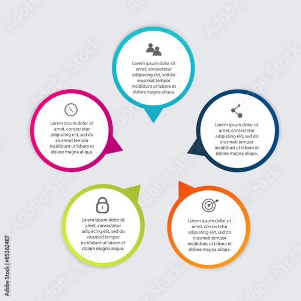 Fototapeta Vector colorful info graphics for your business presentations.
