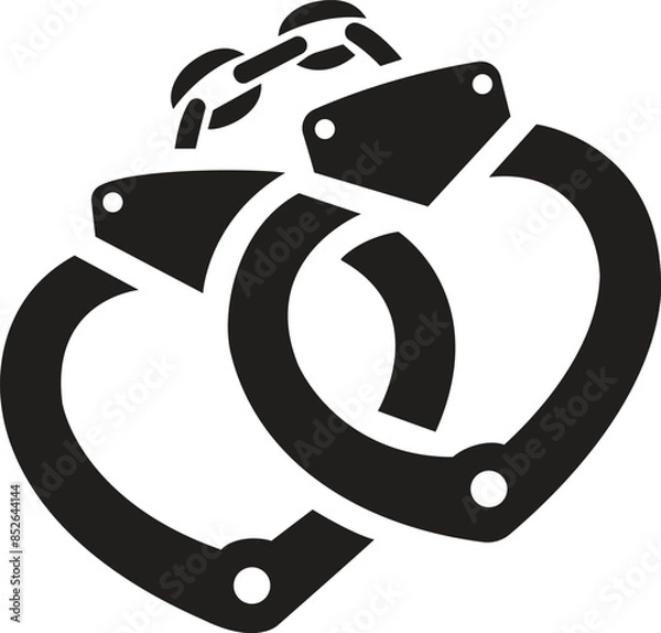 Obraz a heart shape handcuff vector illustration