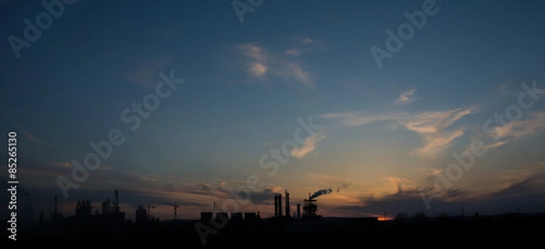 Fototapeta Factory pipe polluting air, environmental problems