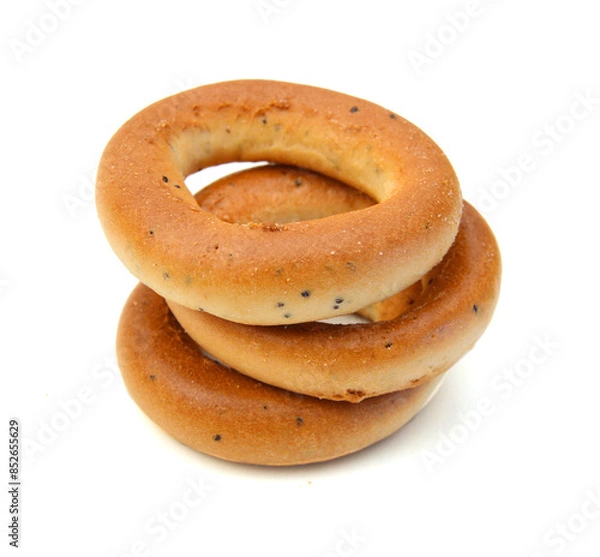 Fototapeta Bagels isolated on a white background