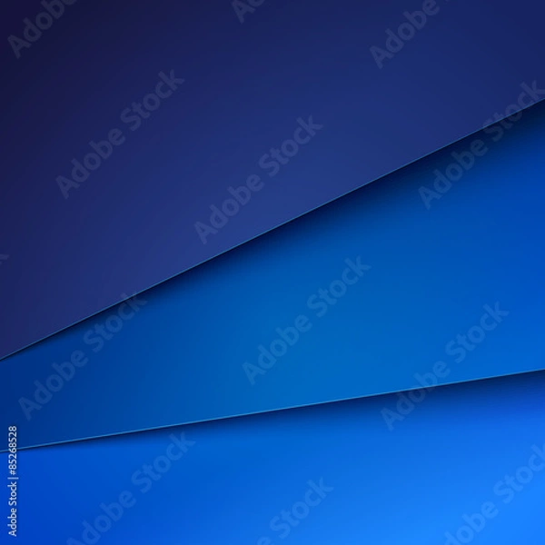 Fototapeta Abstract vector background with blue paper layers