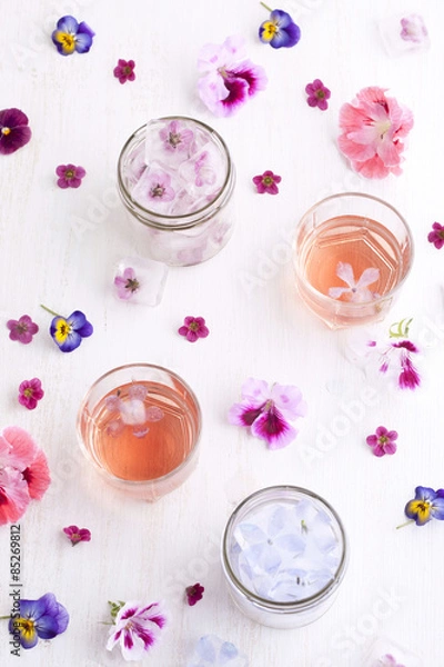 Fototapeta Flower ice cubes