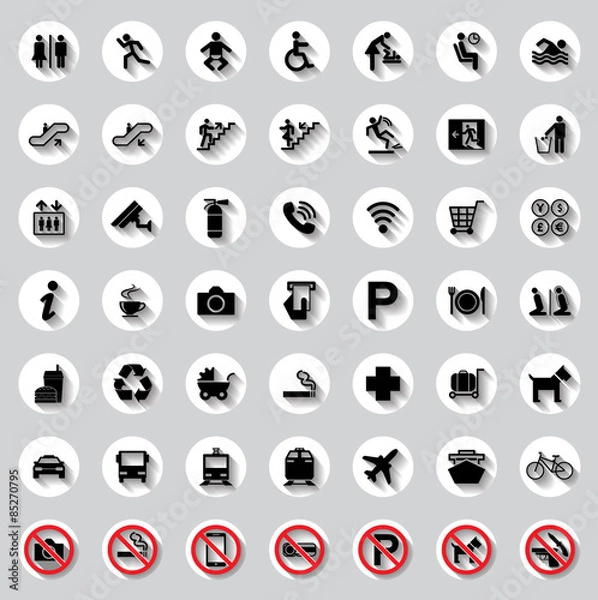 Fototapeta Public circle signs vector set