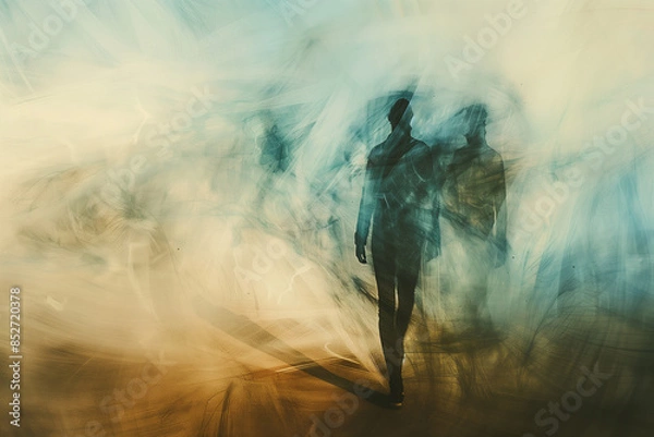 Obraz Isolated persons in abstract background