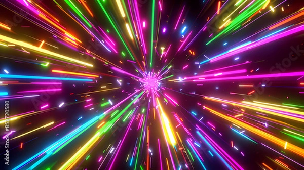 Fototapeta Colored light streaks