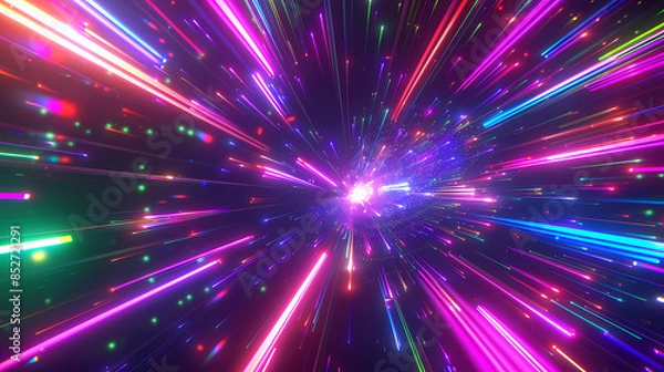 Fototapeta Colored light streaks