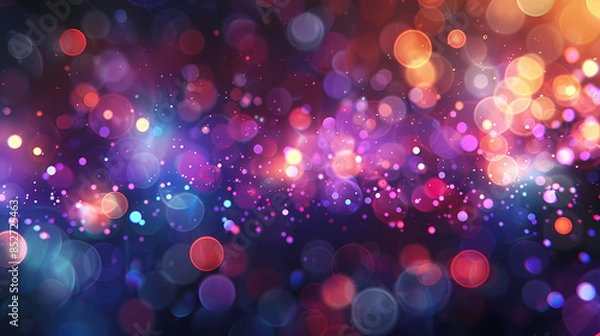 Fototapeta Colorful bokeh lights background creating a mesmerizing and magical atmosphere