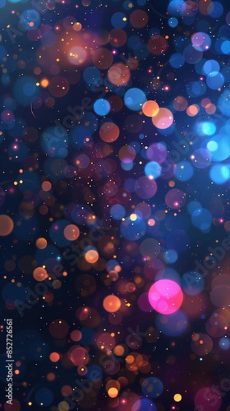 Fototapeta Colorful bokeh lights background creating a mesmerizing and magical atmosphere