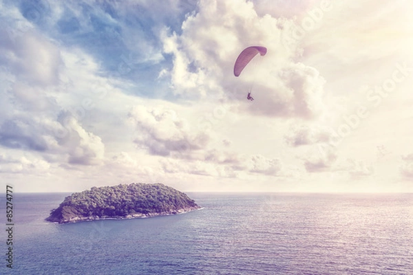 Obraz Paraglider. Vintage style photo