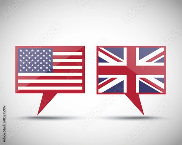 Obraz American British conversation speech bubbles