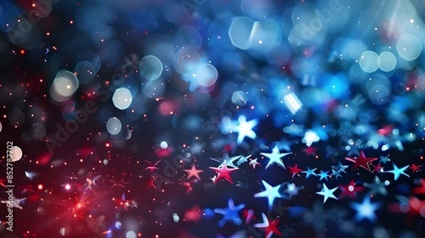 Fototapeta 4th of july background. 4th of july desktop background with dreamy blur effect genrated by AI.