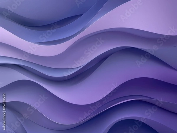 Fototapeta Layered wavy purple patterns giving a sense of depth and movement