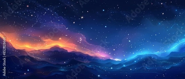 Obraz eridanus flat design, side view constellation animation vibrant.