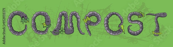 Fototapeta Compost ecological art design made of earthworms