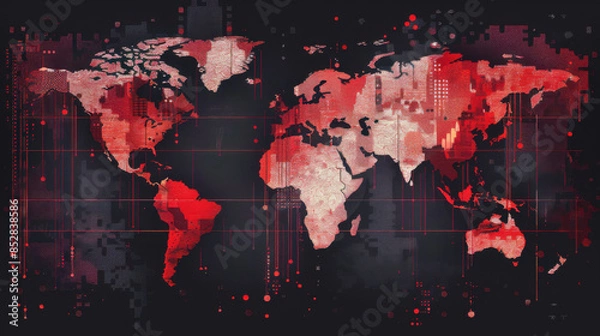 Fototapeta a image of a world map