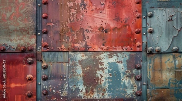 Obraz Aged colored metallic exterior