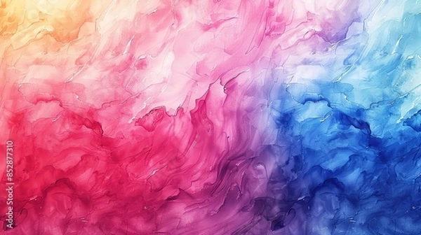 Fototapeta Bold, expressive watercolor brushstrokes creating a dynamic and colorful abstract background, ideal for creative showcases