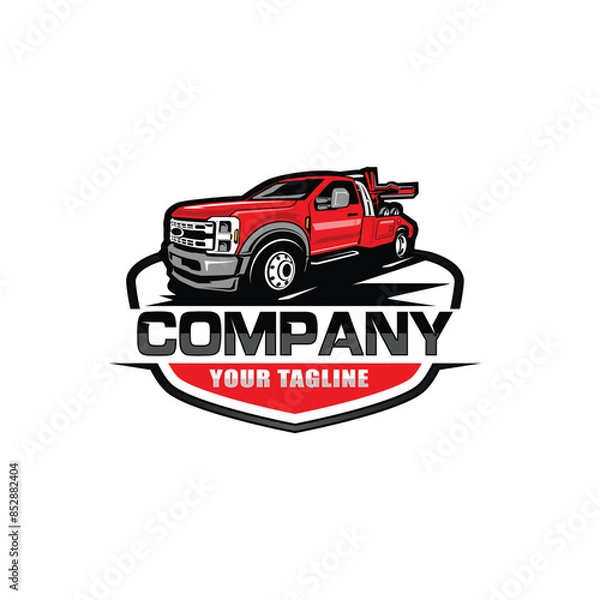 Fototapeta TOWING CAR LOGO TOWING CAR VECTOR ILLUSTRATION