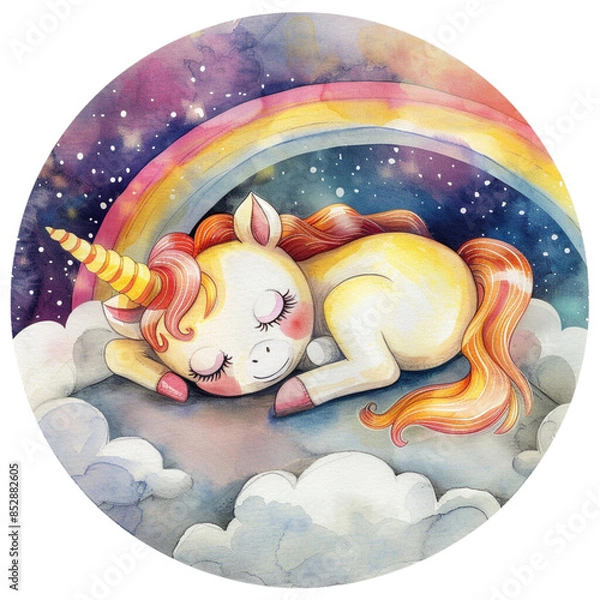 Fototapeta Unicorn's sleeping on the cloud