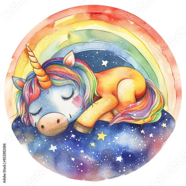 Fototapeta Unicorn's sleeping on the cloud