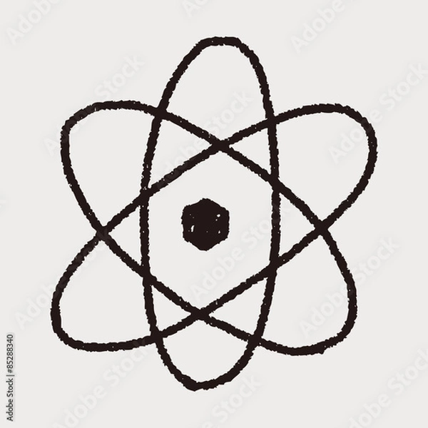 Fototapeta atom doodle