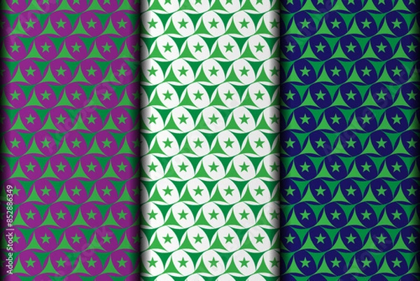 Fototapeta Vector eps floral geometric pattern design element template.