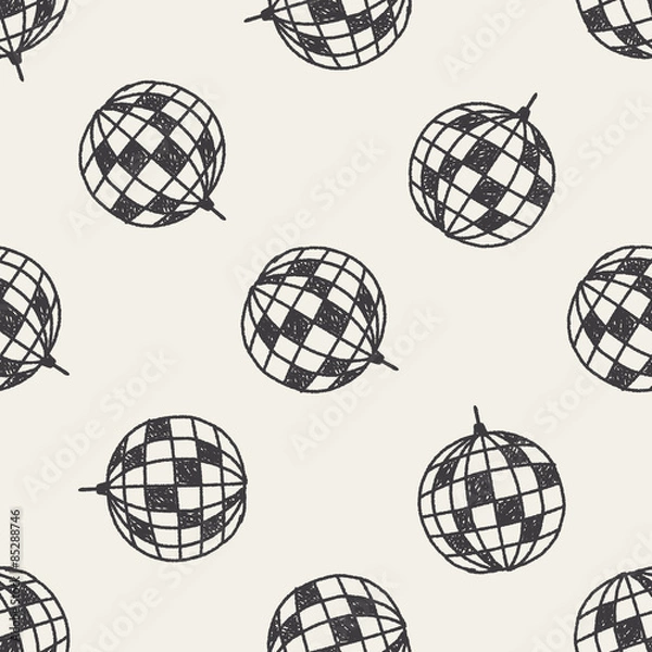 Obraz disco ball doodle seamless pattern background