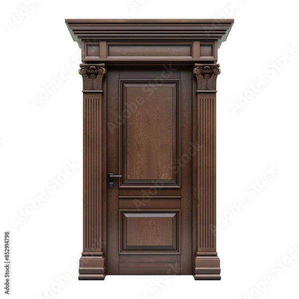 Obraz Modern wooden door on transparent background