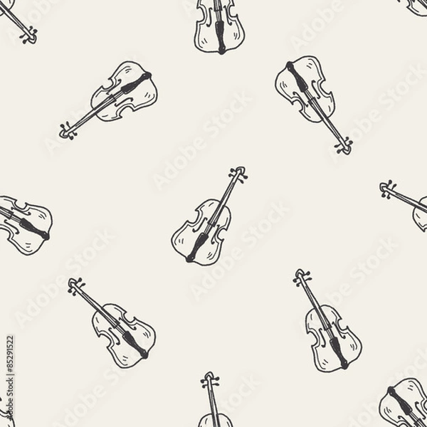 Fototapeta Cello doodle seamless pattern background
