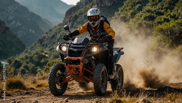 Fototapeta The adrenaline-fueled adventure sport you tried for the first time in a foreign land ai_generated