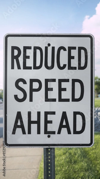 Fototapeta reduce speed ahead