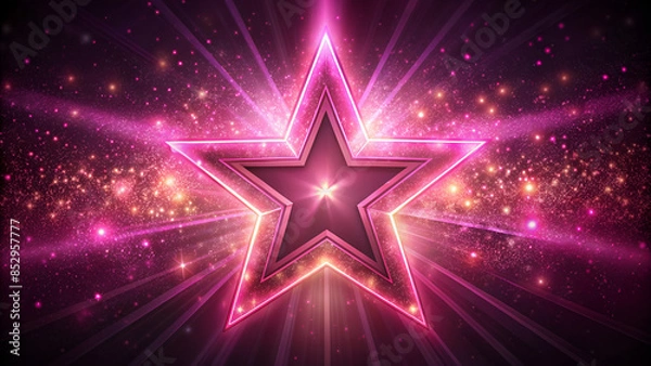 Fototapeta Pink Glow Star. Light glowing effect.